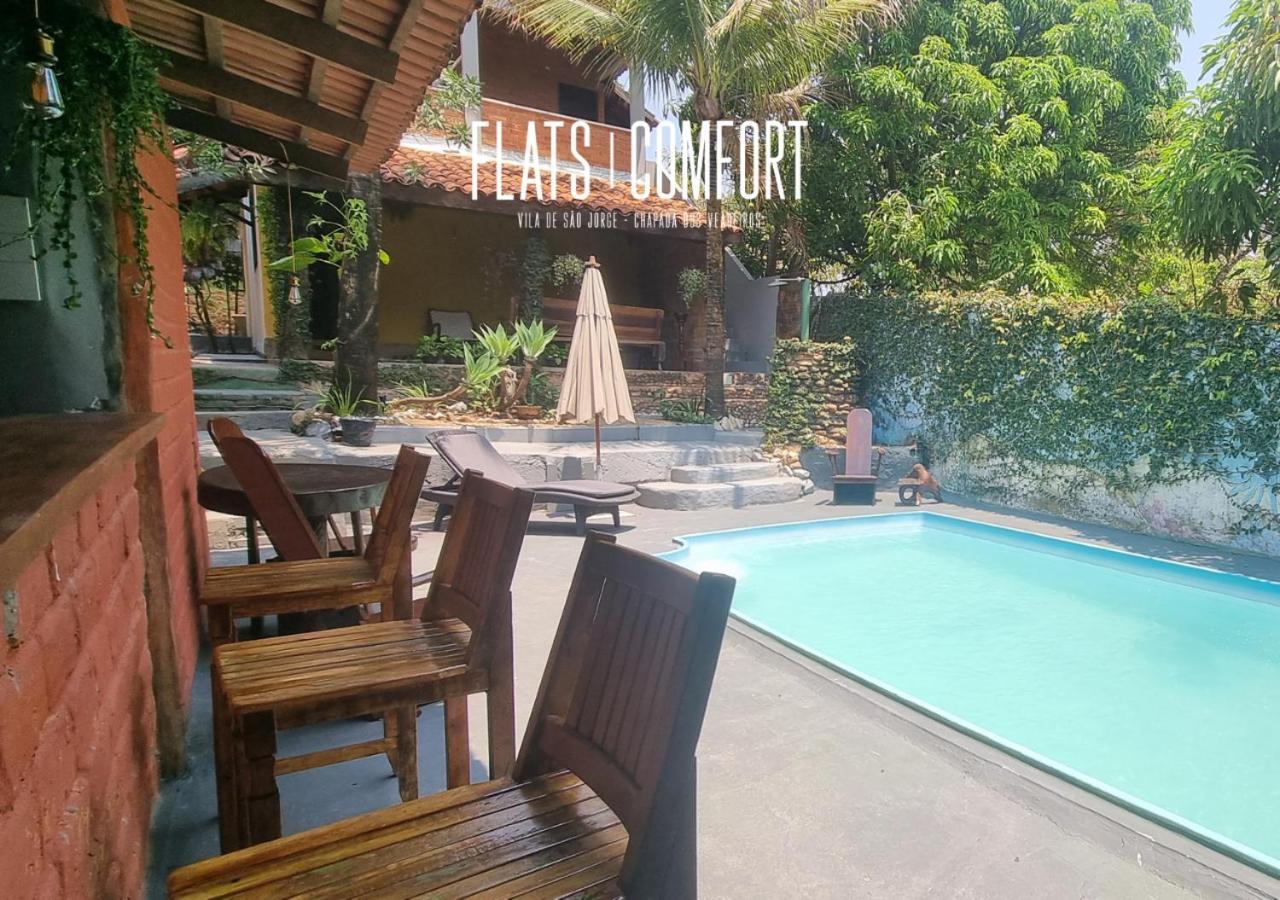 Novidade Flats Comfort Na Vila De Sao Jorge - Chapada Dos Veadeiros酒店 外观 照片